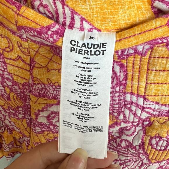 Claudie Pierlot Paris Bambini Seashell Print Two Piece Set Top & Skirt FR 38 - Picture 7 of 7